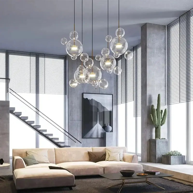 Edzard – Unique Glass Bubble Dimmable LED Pendant Light for Modern Interiors Monalume.com