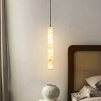 Albert – Dimmable Linear LED Pendant Light with White Alabaster Marble Design Monalume.com