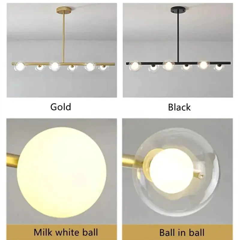 Edvin – Modern Glass Ball LED Pendant Light for Dining Tables and Bars Monalume.com